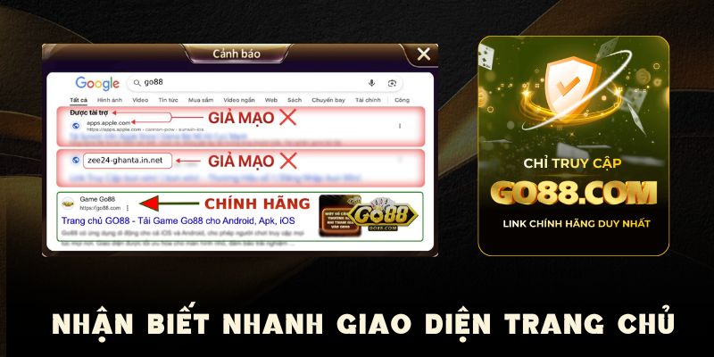 Nhận biết thông qua trang chủ chính hãng